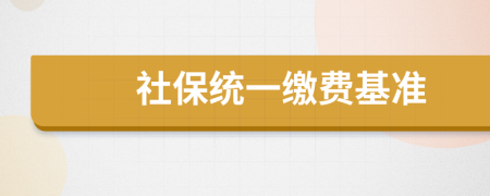 社保统一缴费基准