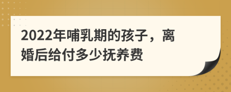 2022年哺乳期的孩子，离婚后给付多少抚养费