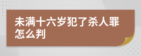 未满十六岁犯了杀人罪怎么判