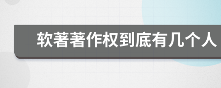 软著著作权到底有几个人