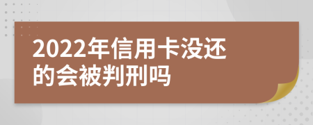 2022年信用卡没还的会被判刑吗