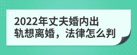 2022年丈夫婚内出轨想离婚，法律怎么判