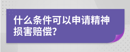 什么条件可以申请精神损害赔偿？