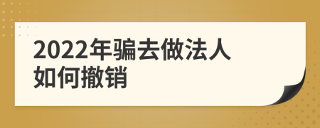2022年骗去做法人如何撤销