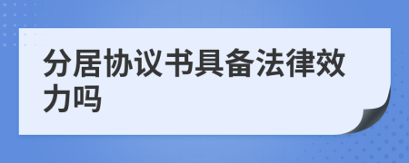 分居协议书具备法律效力吗