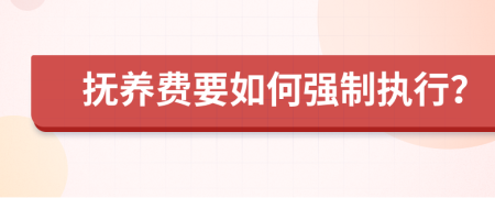 抚养费要如何强制执行？