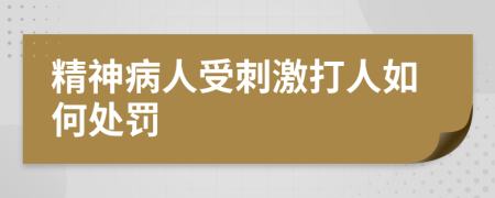 精神病人受刺激打人如何处罚