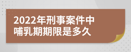 2022年刑事案件中哺乳期期限是多久