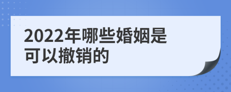 2022年哪些婚姻是可以撤销的