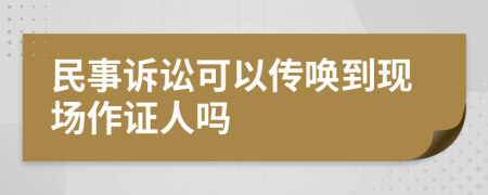 民事诉讼可以传唤到现场作证人吗