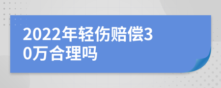 2022年轻伤赔偿30万合理吗