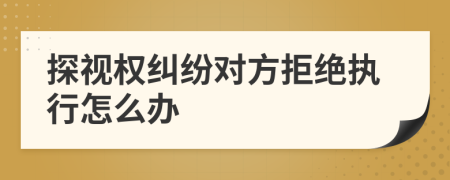 探视权纠纷对方拒绝执行怎么办