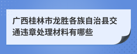 广西桂林市龙胜各族自治县交通违章处理材料有哪些