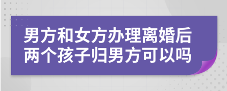 男方和女方办理离婚后两个孩子归男方可以吗