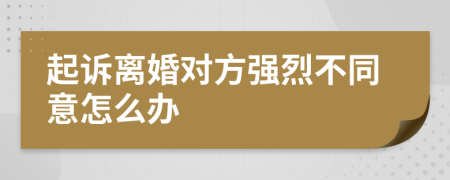 起诉离婚对方强烈不同意怎么办