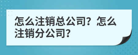 怎么注销总公司？怎么注销分公司？