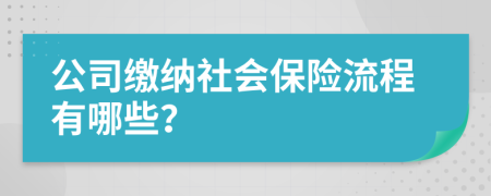 公司缴纳社会保险流程有哪些？