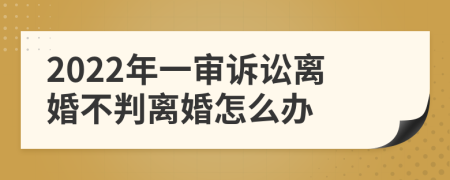 2022年一审诉讼离婚不判离婚怎么办