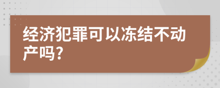 经济犯罪可以冻结不动产吗?