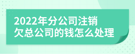 2022年分公司注销欠总公司的钱怎么处理