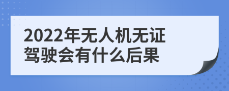 2022年无人机无证驾驶会有什么后果