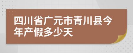 四川省广元市青川县今年产假多少天