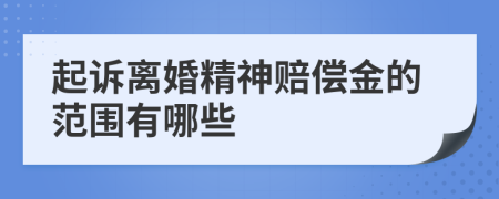 起诉离婚精神赔偿金的范围有哪些