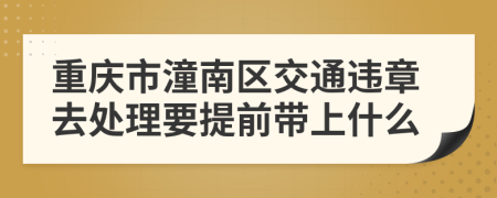 重庆市潼南区交通违章去处理要提前带上什么