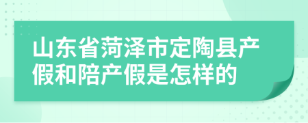 山东省菏泽市定陶县产假和陪产假是怎样的