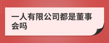 一人有限公司都是董事会吗