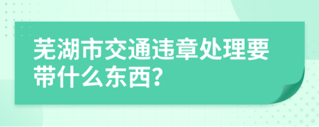 芜湖市交通违章处理要带什么东西？