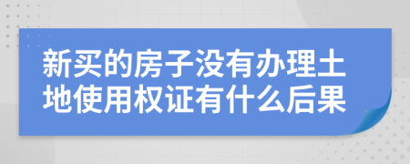 新买的房子没有办理土地使用权证有什么后果