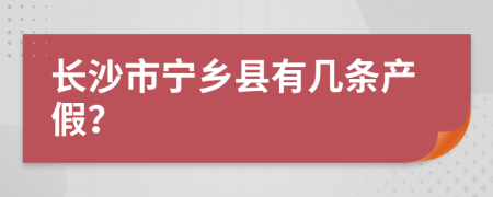 长沙市宁乡县有几条产假？