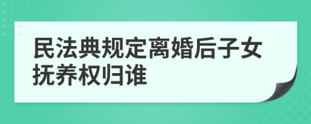 民法典规定离婚后子女抚养权归谁