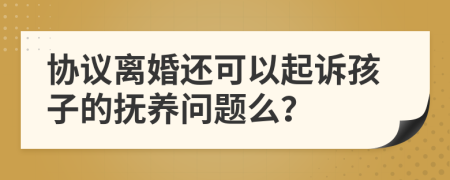 协议离婚还可以起诉孩子的抚养问题么？