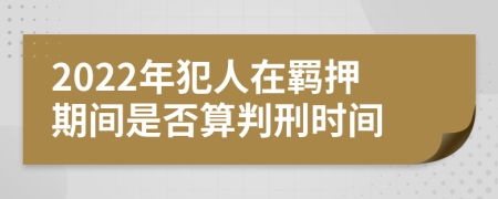 2022年犯人在羁押期间是否算判刑时间