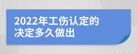 2022年工伤认定的决定多久做出