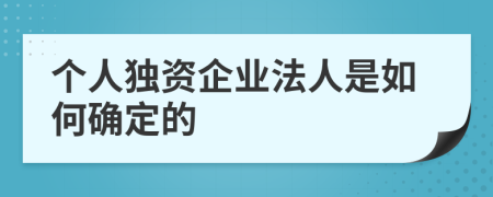 个人独资企业法人是如何确定的