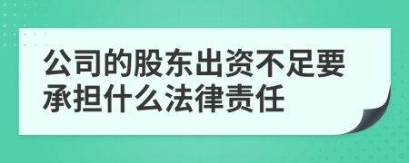 公司的股东出资不足要承担什么法律责任