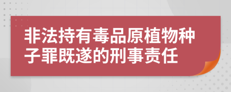 非法持有毒品原植物种子罪既遂的刑事责任