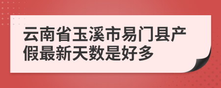 云南省玉溪市易门县产假最新天数是好多