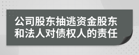 公司股东抽逃资金股东和法人对债权人的责任