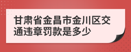 甘肃省金昌市金川区交通违章罚款是多少