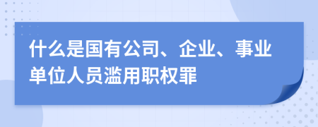 什么是国有公司、企业、事业单位人员滥用职权罪