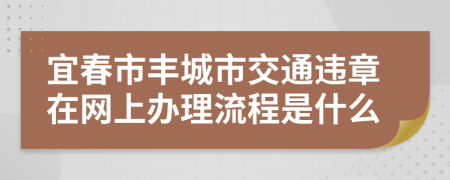 宜春市丰城市交通违章在网上办理流程是什么