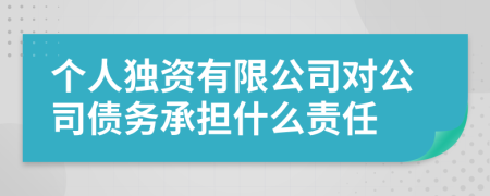 个人独资有限公司对公司债务承担什么责任