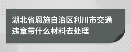 湖北省恩施自治区利川市交通违章带什么材料去处理