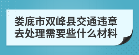娄底市双峰县交通违章去处理需要些什么材料