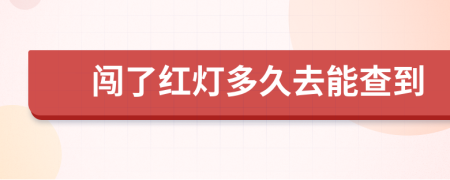 闯了红灯多久去能查到