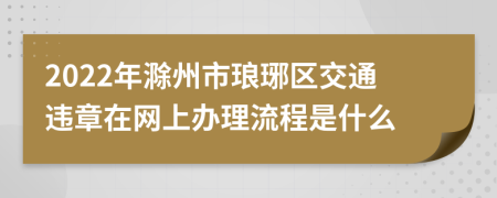 2022年滁州市琅琊区交通违章在网上办理流程是什么